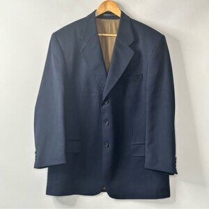 Verona Mens Blazer Sports Coat Micro Suede 3 Button Pockets Lined Navy Size 46R